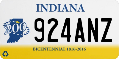 IN license plate 924ANZ