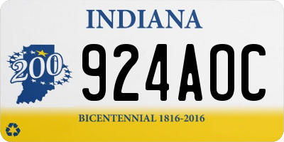 IN license plate 924AOC