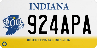 IN license plate 924APA
