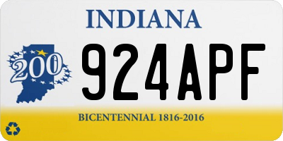IN license plate 924APF