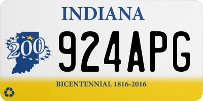 IN license plate 924APG