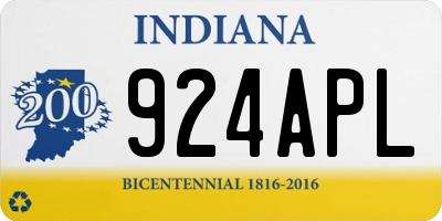 IN license plate 924APL