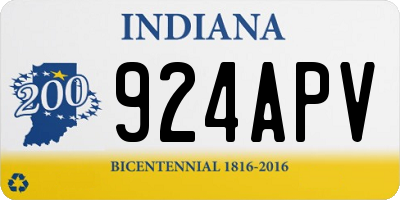 IN license plate 924APV