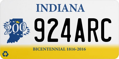 IN license plate 924ARC