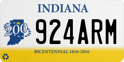 IN license plate 924ARM