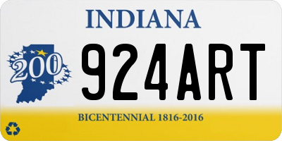 IN license plate 924ART