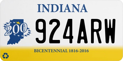 IN license plate 924ARW