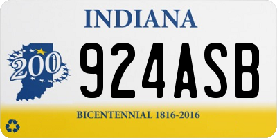 IN license plate 924ASB