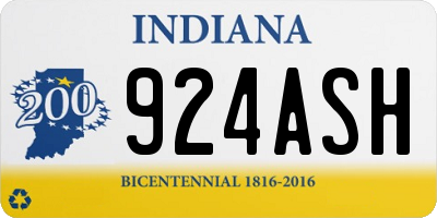 IN license plate 924ASH