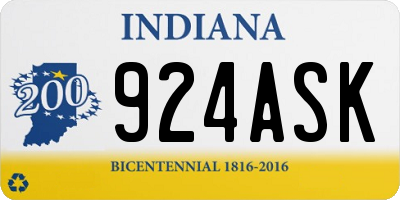 IN license plate 924ASK