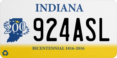 IN license plate 924ASL