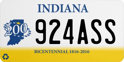 IN license plate 924ASS