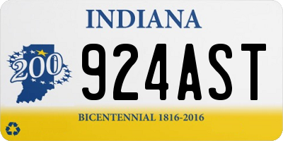 IN license plate 924AST
