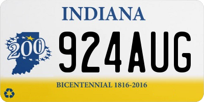 IN license plate 924AUG