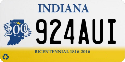 IN license plate 924AUI