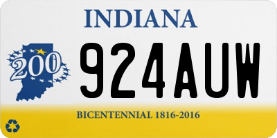 IN license plate 924AUW