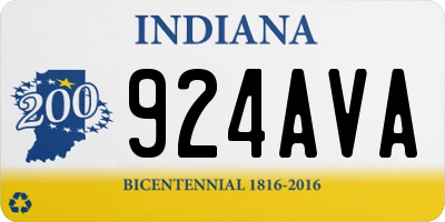 IN license plate 924AVA