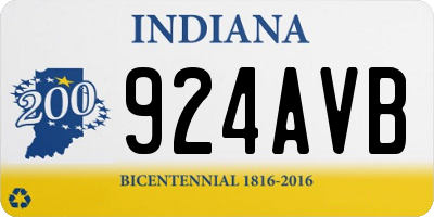 IN license plate 924AVB