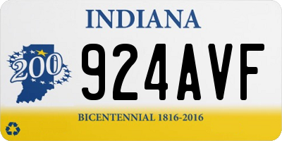 IN license plate 924AVF