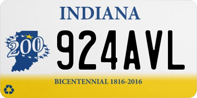 IN license plate 924AVL