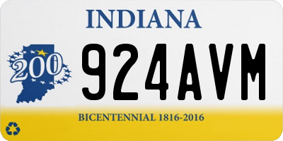 IN license plate 924AVM