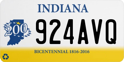 IN license plate 924AVQ