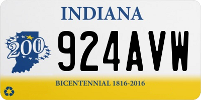 IN license plate 924AVW