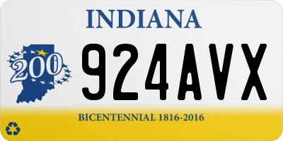 IN license plate 924AVX