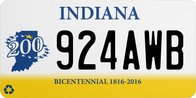 IN license plate 924AWB