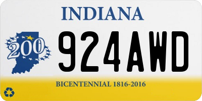 IN license plate 924AWD
