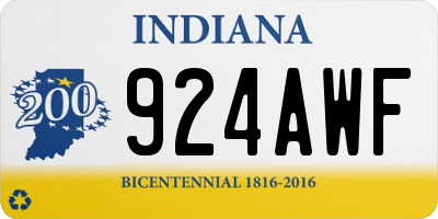 IN license plate 924AWF