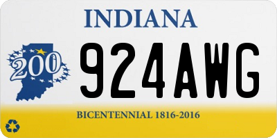 IN license plate 924AWG