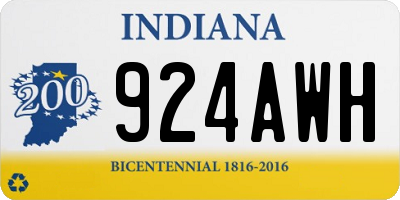 IN license plate 924AWH