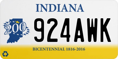 IN license plate 924AWK