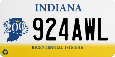 IN license plate 924AWL