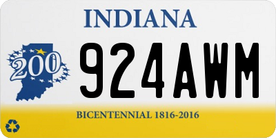 IN license plate 924AWM