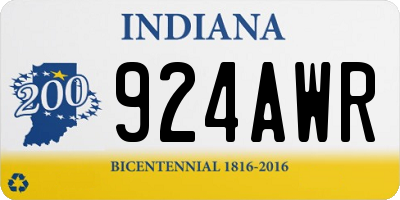 IN license plate 924AWR