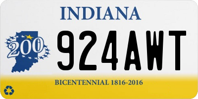 IN license plate 924AWT