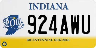 IN license plate 924AWU