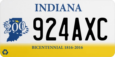 IN license plate 924AXC