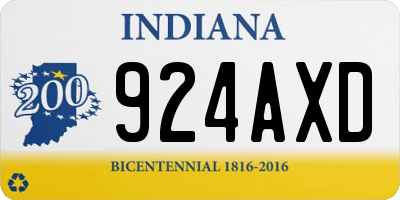 IN license plate 924AXD