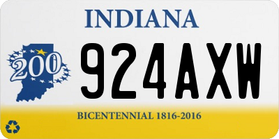 IN license plate 924AXW
