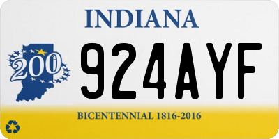 IN license plate 924AYF