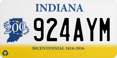 IN license plate 924AYM