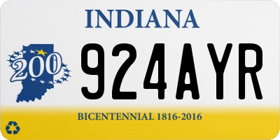 IN license plate 924AYR