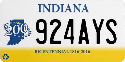 IN license plate 924AYS