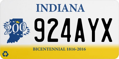 IN license plate 924AYX