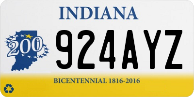 IN license plate 924AYZ