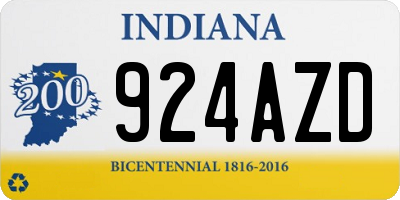 IN license plate 924AZD