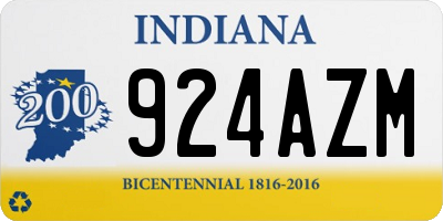 IN license plate 924AZM